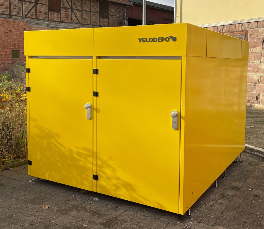 Fahrradgarage, Lastenfahrrad, Gründach